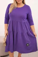 Fialové plus size šaty s volány