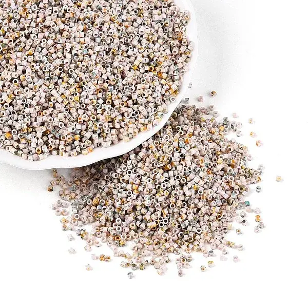 Spray Painted Picasso Cylinder Glass Seed Beads