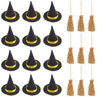 12Pcs Mini Polyester Witch Hats