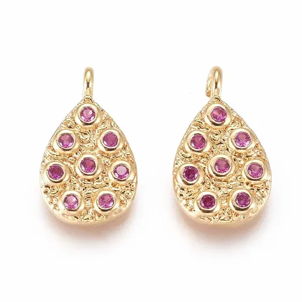 Brass Micro Pave Cubic Zirconia Pendants