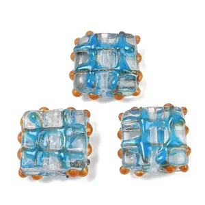 Handmade Gold Sand Lampwork Beads