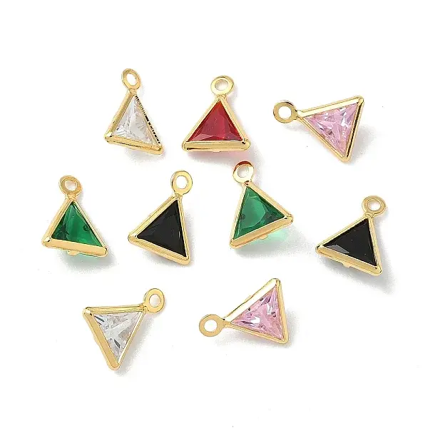 Brass with Cubic Zirconia and Glass Pendants