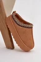 Dětské sněhule s výšivkou na platformě