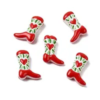 Boot Baking Painted Glass Enamel  Beads