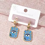 304 Stainless Steel Enamel Hoop Earrings for Women