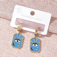 304 Stainless Steel Enamel Hoop Earrings for Women