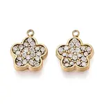 304 Stainless Steel Micro Pave Cubic Zirconia Charms