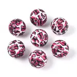 ABS Plastic Leopard Print Round Beads