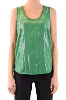 Zelený flitrovaný top bez rukávů