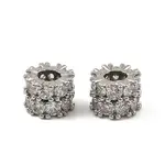Brass Micro Pave Cubic Zirconia Beads