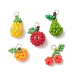 5Pcs Glass Seed Beaded Pendants
