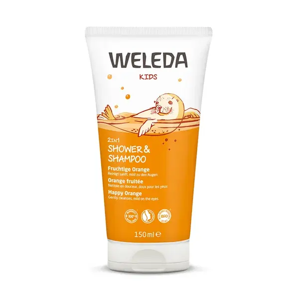 Weleda Kids 2v1 Sprchový krém a šampon Šťastný pomeranč 150 ml