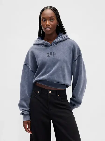 GAP Mikina s kapucí Logo Cropped - Dámské