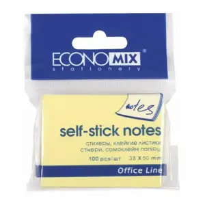 Samolepicí bloček sticky notes 38x50mm, 100ks pastelově žlutý