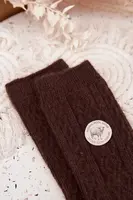 Dámské vlněné ponožky Aura.via čokoládové