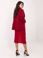 Bordové sako s perličkami