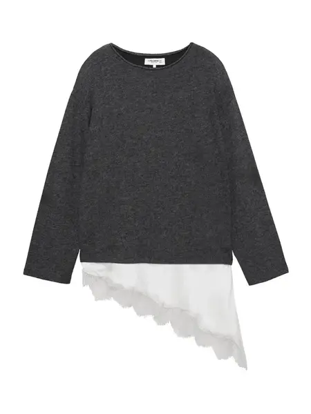 Pull&Bear Sveter  tmavosivá / šedobiela