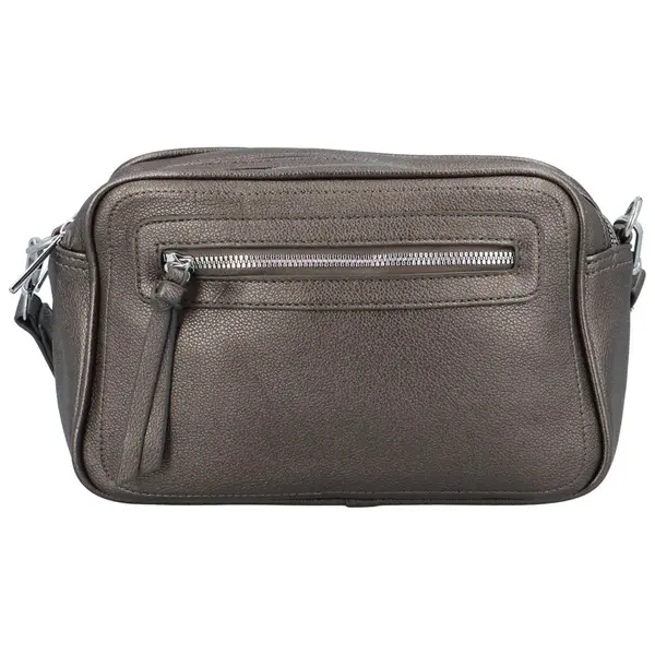 Příjemná dámská koženková crossbody Ivette, stříbrná