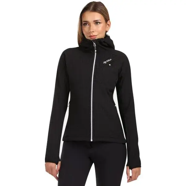 KILPI FRENSIS Dámská fleecová mikina s kapucí, černá, velikost