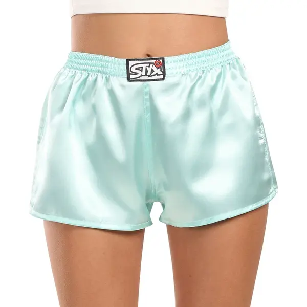 Dámske trenky klasická guma saténové svetlo zelené (L1162) XXL