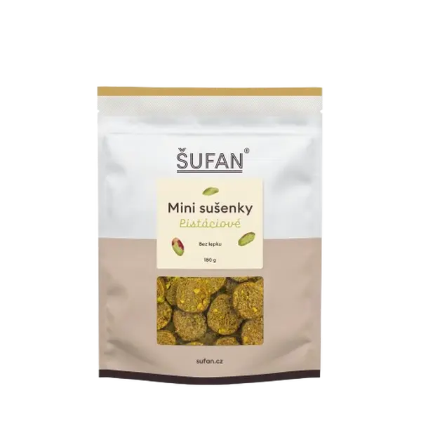 ŠUFAN Mini sušenky, Pistáciové 180 g