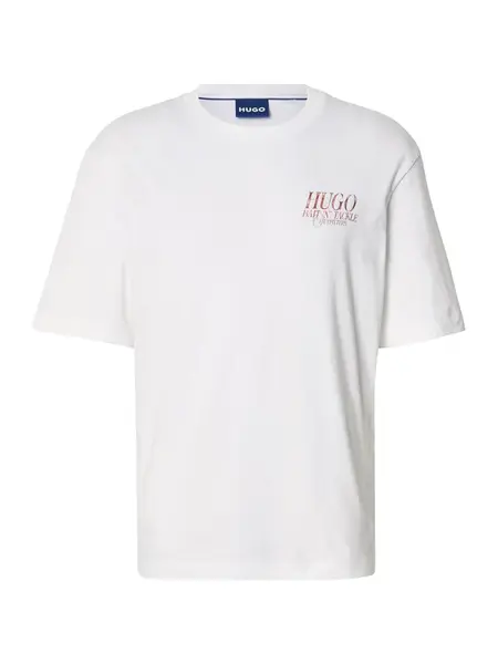 HUGO Tričko 'Nofishix'  azúrová / svetlomodrá / tmavočervená / biela