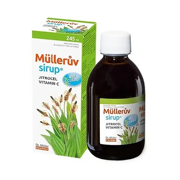 DR. MÜLLER Müllerův sirup s jitrocelem bez cukru 245 ml