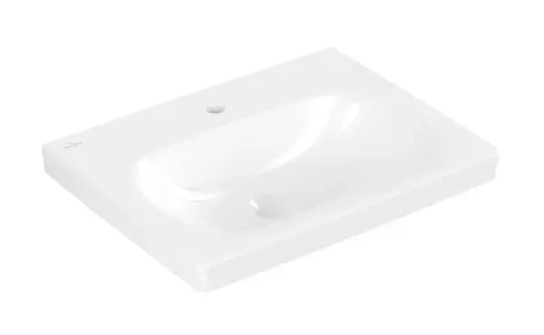 Villeroy & Boch Skyla - Umývadlo 60x46 cm, bez prepadu, otvor na batériu, CeramicPlus, alpská biela 5A5161R1