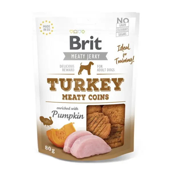 Brit Jerky Turkey Meaty Coins 80g | Pamlsky pro psy