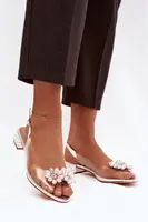 Transparentné sandále s nízkym podpätkom