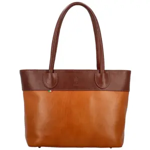 Luxusní dámská kožená kabelka na rameno Erok, koňakovo-hnědá