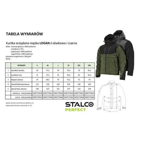 Bunda zateplená LOGAN J, 2XL, černá, STALCO PERFECT