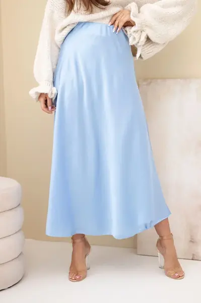 Kesi Włoski dámská rozšířená viskózová sukně modrá
