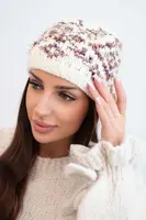 Dámská zimní čepice s dekorativními krystaly