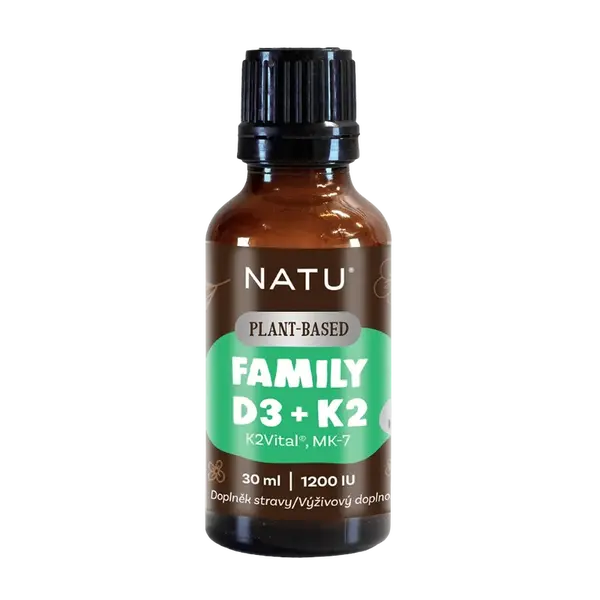 NATU Plant-Based, Family Vitamin D3+K2 (MK-7) vegan 30 ml