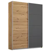 Rauch Möbel SKŘÍŇ S POSOUVACÍMI DVEŘMI, barvy grafitu, dub artisan, 136/197/61 cm