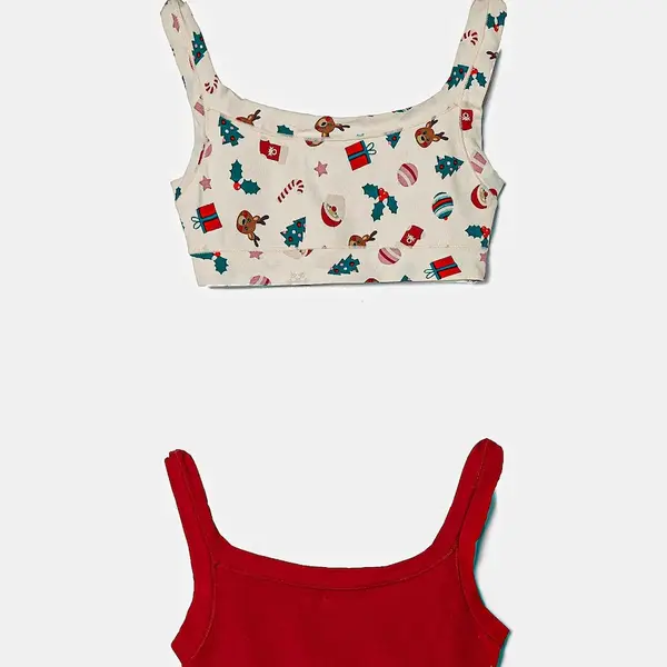 Podprsenka United Colors of Benetton 2-pack červená barva, 3LFC0R006
