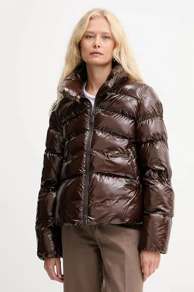 Bunda Pinko hnědá barva, zimní, 101598 A2P7