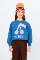 Dětská bavlněná mikina Tinycottons CHERRY GRAPHIC SWEATSHIRT modrá barva, s potiskem, AW25-279