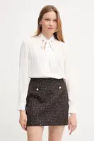 Vlněné šaty Gaudi hnědá barva, mini, přiléhavé, 521FD15006