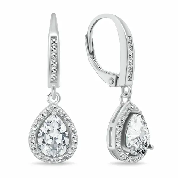 Brilio Silver Třpytivé stříbrné náušnice s čirými zirkony EA1192W