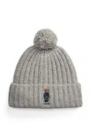 Vlněná čepice Polo Ralph Lauren šedá barva, 455936112