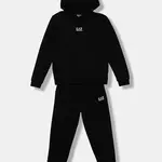 Dětská bavlněná tepláková souprava EA7 Emporio Armani černá barva, 7B000164 AF10368