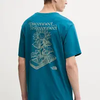 Bavlněné tričko The North Face Connect Relaxed pánské, tyrkysová barva, s potiskem, NF0A8E3YBSI1