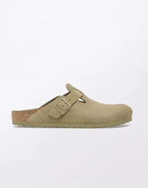 Birkenstock Boston Suede Leather Faded Khaki 40