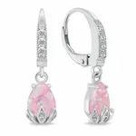 Brilio Silver Půvabné stříbrné náušnice s růžovými opály EA929WP