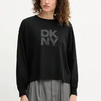 Bavlněné tričko s dlouhým rukávem Dkny