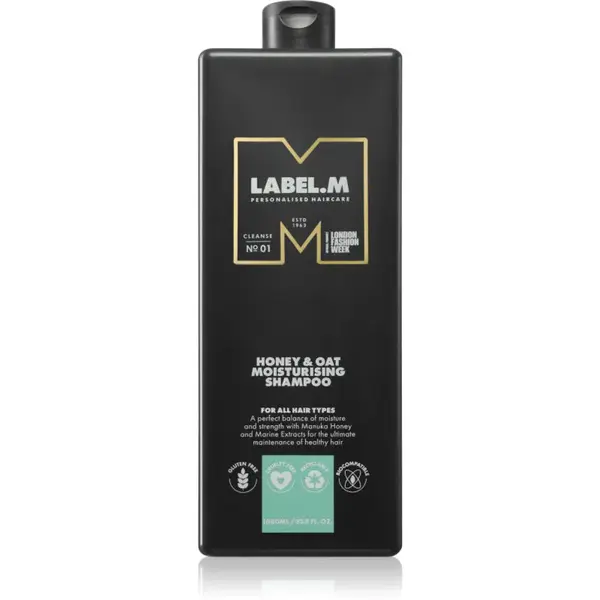 label.m Honey & Oat hydratační šampon pro každodenní použití 1000 ml