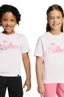 Dětské bavlněné tričko adidas růžová barva, s potiskem, JV5258