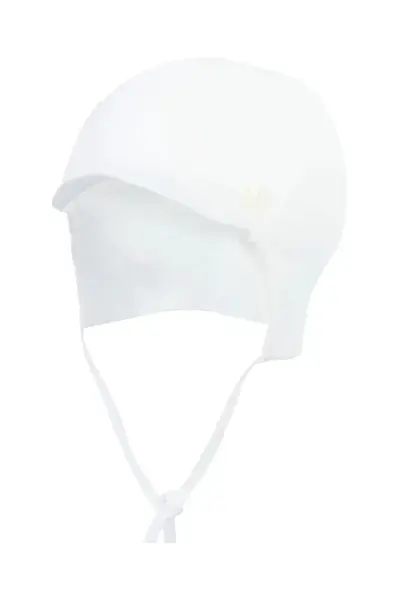 Kojenecká čepice Jamiks PAULO bílá barva, z tenké pleteniny, JLH069